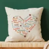 Coussin personnalisé - Cœur Famille