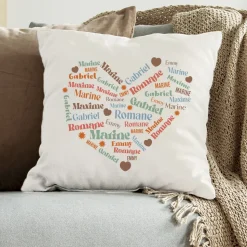 Coussin personnalisé - Cœur Famille