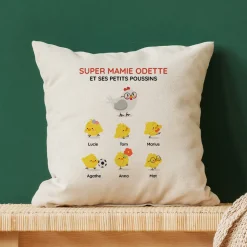Coussin personnalisé - Famille poussins