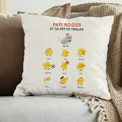 Coussin personnalisé - Famille poussins