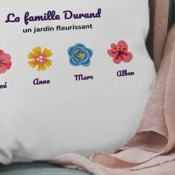 Coussin personnalisé - Famille fleurs