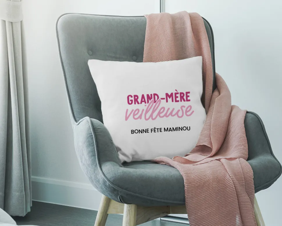 Coussin personnalisé - Grand mère-veilleuse