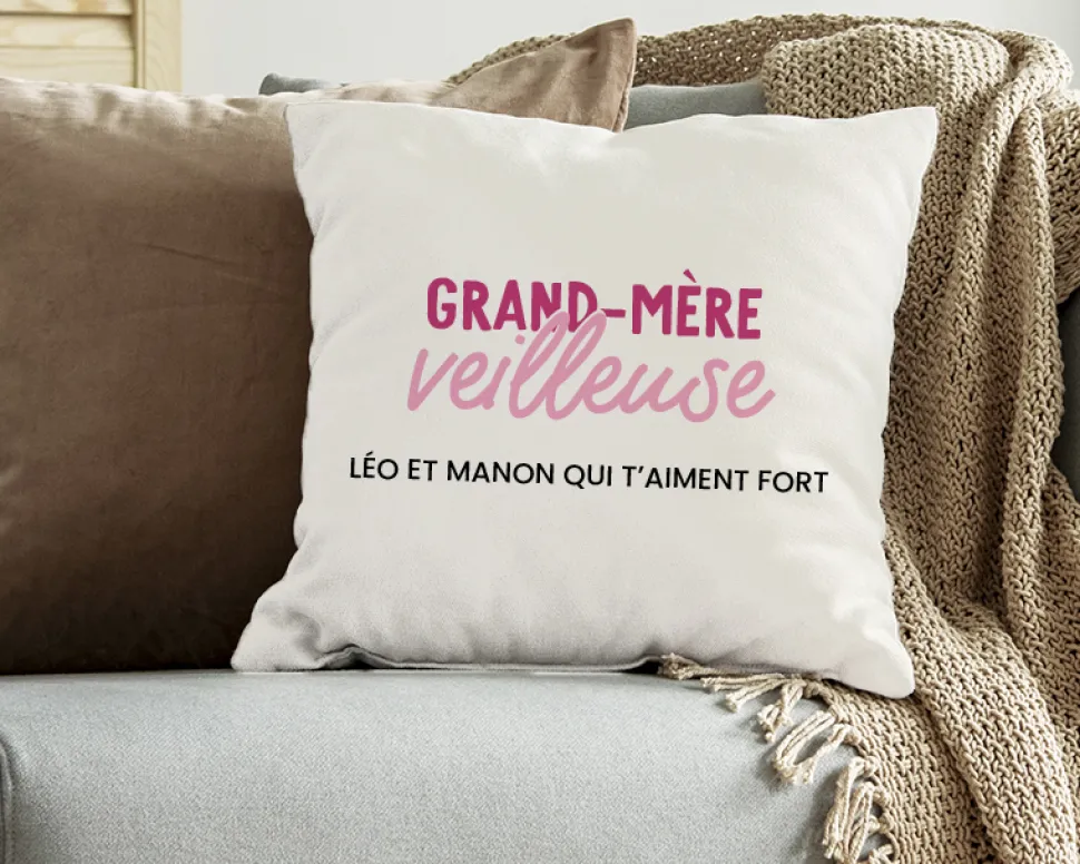 Coussin personnalisé - Grand mère-veilleuse