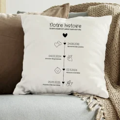 Coussin personnalisé - Ligne de Vie