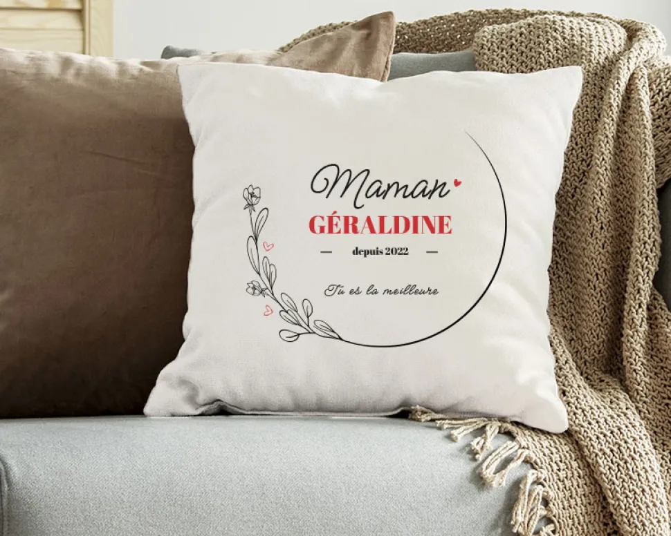 Coussin personnalisé - Maman Depuis