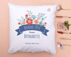 Coussin personnalisé - Mamie Fleurie