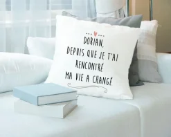 Coussin personnalisé - Message d'amour