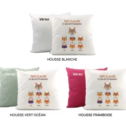 Coussin personnalisé - Papi Renard et sa meute