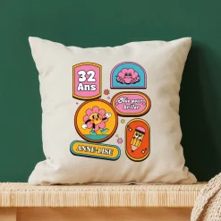 Coussin personnalisé - Stickers Rétro