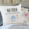 Coussin personnalisé bébé - Naissance Bleu