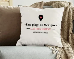 Coussin personnalisé couple - Là où tout a commencé