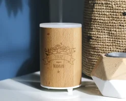 Diffuseur d'huile essentielle gravé - Maman Fleurie