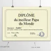 Diplôme personnalisé - Meilleur Papa