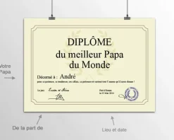 Diplôme personnalisé - Meilleur Papa