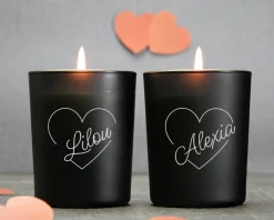 Duo de bougies personnalisables et parfumées - Coeur