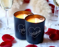 Duo de bougies personnalisables et parfumées - Coeur