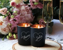 Duo de bougies personnalisables et parfumées - Coeur