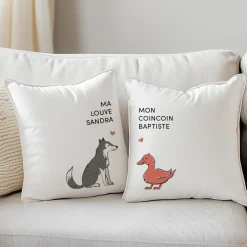 Duo de coussins personnalisés - Couple d'animaux