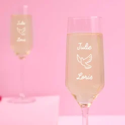 Duo de flûtes à champagne personnalisées - Amour