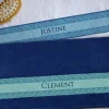 Duo de serviettes blanche et bleue Personnalisables - Mosaïque