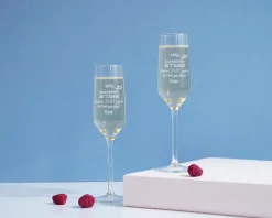 Flûtes à champagne personnalisées couple - Aujourd'hui je t'aime depuis