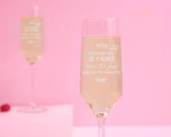 Flûtes à champagne personnalisées couple - Aujourd'hui je t'aime depuis