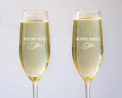 Flûtes à champagne personnalisées - Joyeux Noël et Bonne Année
