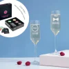 Flûtes à champagne personnalisées - Pack coquin Poker Kamasutra