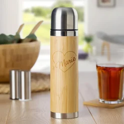 Gourde en bambou personnalisée - Coeur