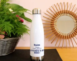 Gourde isotherme en inox personnalisable - Baleine