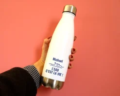 Gourde isotherme en inox personnalisable - Baleine