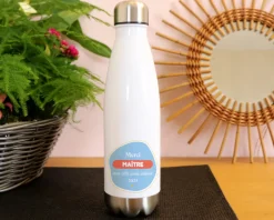 Gourde isotherme en inox personnalisable - L'Ecole est Finie
