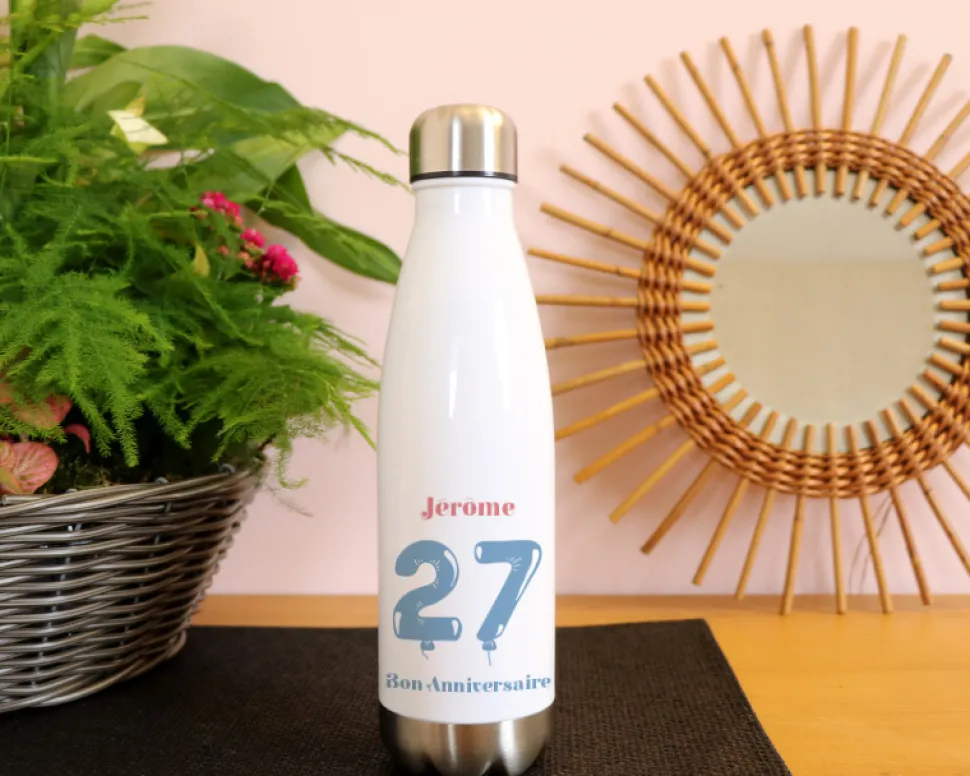 Gourde isotherme en inox personnalisable - Collection ballons d'anniversaire