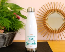 Gourde isotherme en inox personnalisable - Message