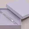 Gourmette gravée Homme en Argent poli
