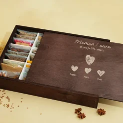 Grand coffret 36 épices personnalisé - Papi et ses petits coeurs