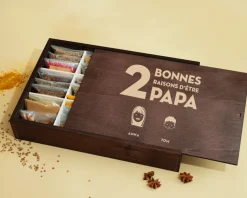 Grand coffret d'épices gravé « Les bonnes raisons d'être Papa » Family Circus - 36 épices du monde