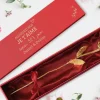 Grande rose en or dans son écrin personnalisable - Aujourd'hui je t'aime depuis