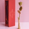 Grande rose en or dans son écrin personnalisable - Message