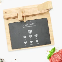 Guillotine à saucisson personnalisée - Papi et ses petits coeurs