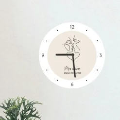 Horloge personnalisée - Dessin au trait