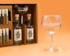 Kit de fabrication de gin avec un verre personnalisé