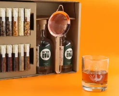 Kit de fabrication de rhum avec un verre personnalisé