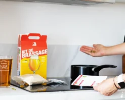 Kit d'initiation au brassage de bière et son verre à bière personnalisé