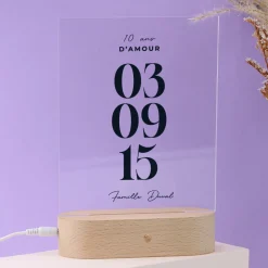 Lampe 3D personnalisée - Date Marquante