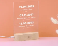 Lampe 3D personnalisée - Dates importantes