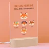 Lampe 3D personnalisée - Maman Renard et sa meute