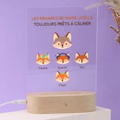 Lampe 3D personnalisée - Mamie Renard et sa meute