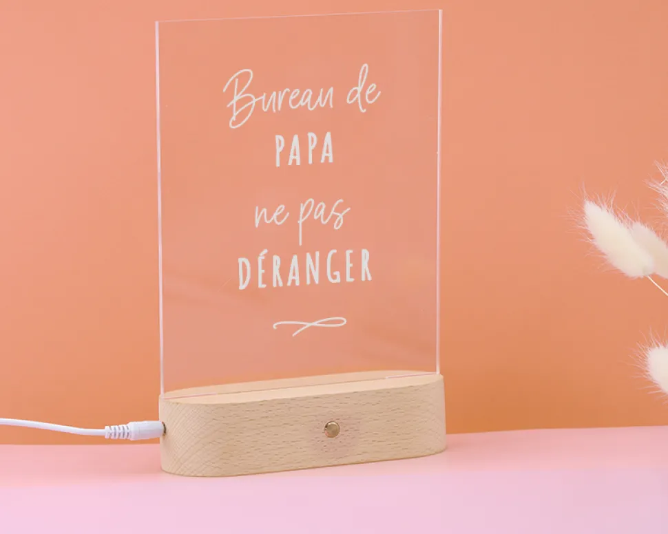 Lampe 3D personnalisée - Message