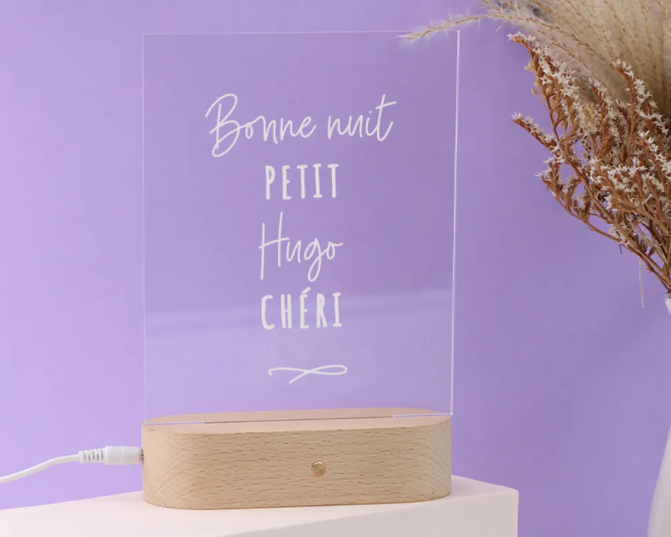 Lampe 3D personnalisée - Message